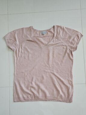 Jigsaw Pale Blush V-Neck Short Sleeve Tee